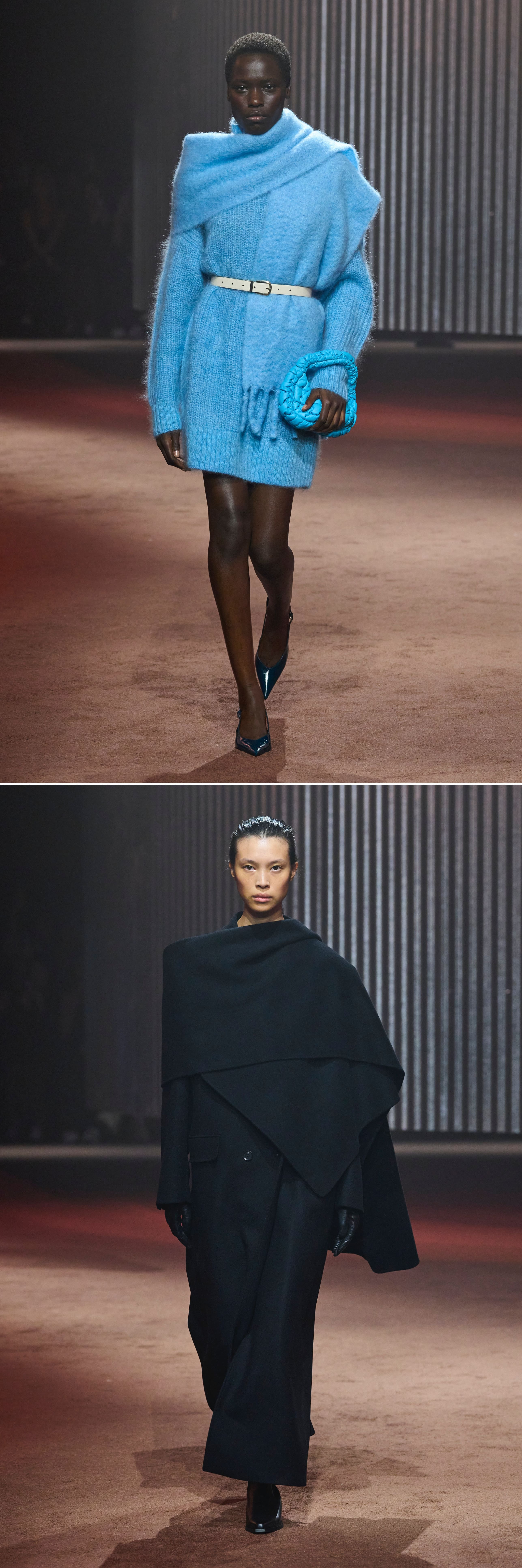 코스 23 F/W 컬렉션에서 돋보인 숄 활용법